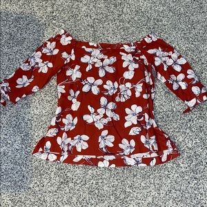 Loft Floral Off the Shoulder Top